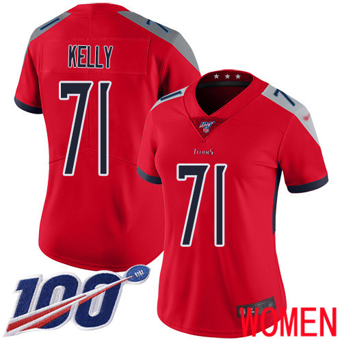Tennessee Titans Limited Red Women Dennis Kelly Jersey NFL Football #71 100th Season Inverted Legend->women nfl jersey->Women Jersey